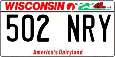 WI license plate 502NRY