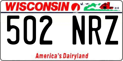 WI license plate 502NRZ