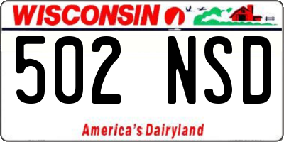 WI license plate 502NSD
