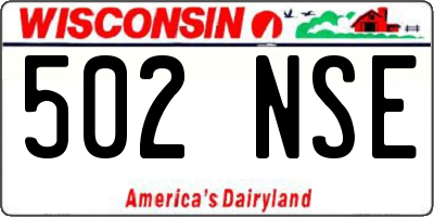 WI license plate 502NSE