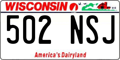 WI license plate 502NSJ