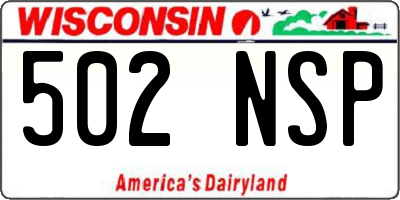 WI license plate 502NSP