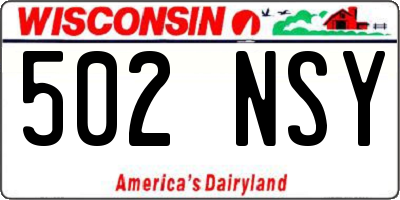 WI license plate 502NSY