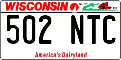 WI license plate 502NTC