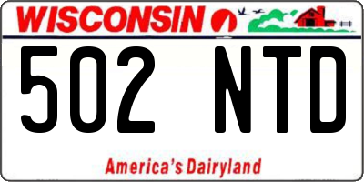 WI license plate 502NTD