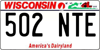 WI license plate 502NTE