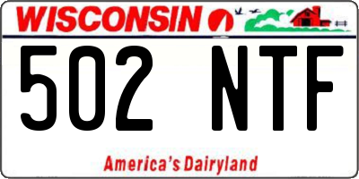 WI license plate 502NTF