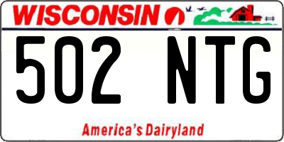 WI license plate 502NTG