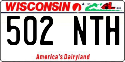 WI license plate 502NTH