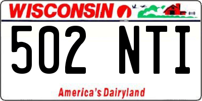 WI license plate 502NTI