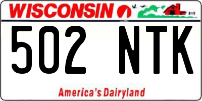 WI license plate 502NTK