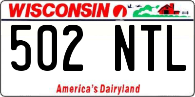 WI license plate 502NTL