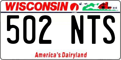 WI license plate 502NTS