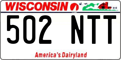 WI license plate 502NTT
