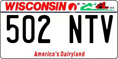 WI license plate 502NTV