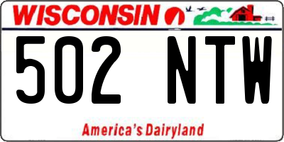 WI license plate 502NTW