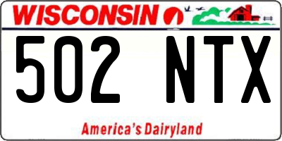 WI license plate 502NTX