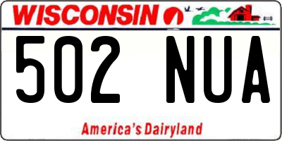 WI license plate 502NUA