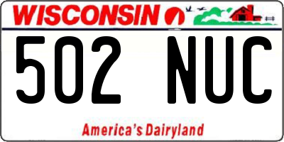 WI license plate 502NUC