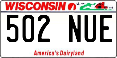WI license plate 502NUE