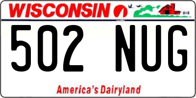 WI license plate 502NUG