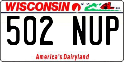 WI license plate 502NUP