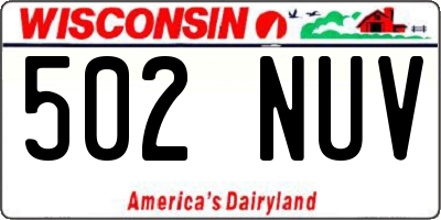 WI license plate 502NUV