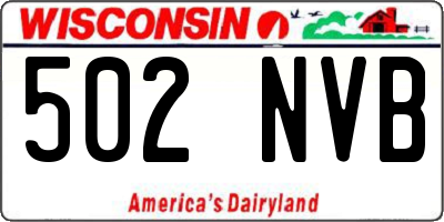 WI license plate 502NVB