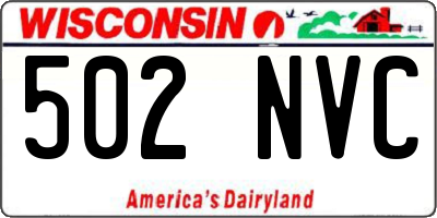 WI license plate 502NVC