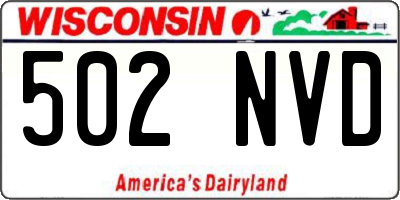 WI license plate 502NVD