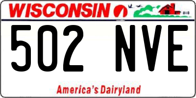WI license plate 502NVE