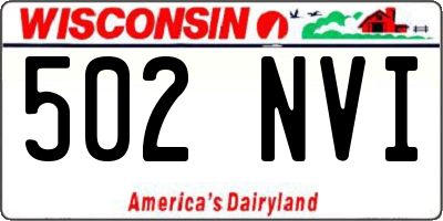 WI license plate 502NVI