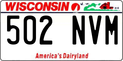 WI license plate 502NVM