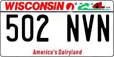 WI license plate 502NVN