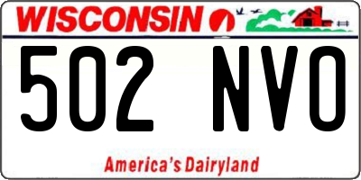 WI license plate 502NVO