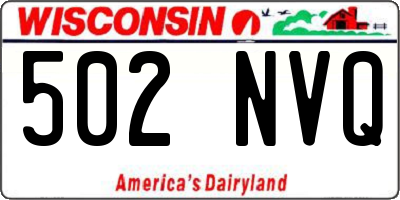 WI license plate 502NVQ