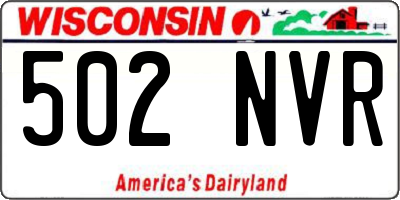 WI license plate 502NVR
