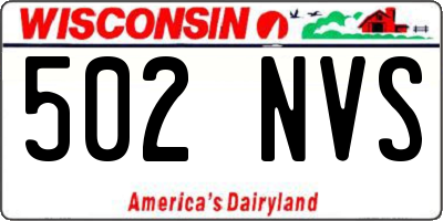 WI license plate 502NVS