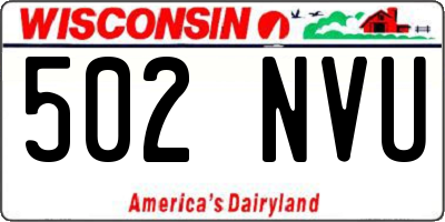 WI license plate 502NVU