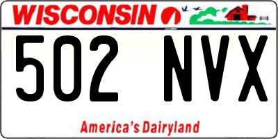 WI license plate 502NVX