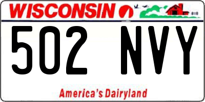 WI license plate 502NVY
