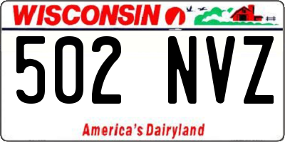 WI license plate 502NVZ