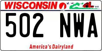 WI license plate 502NWA