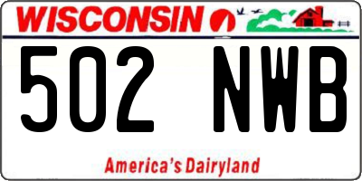 WI license plate 502NWB