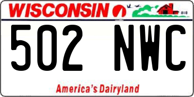 WI license plate 502NWC