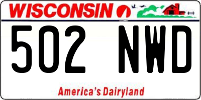 WI license plate 502NWD