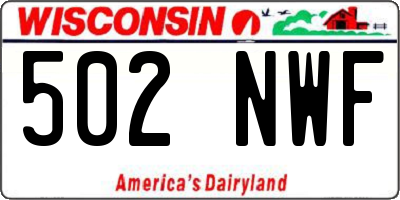 WI license plate 502NWF