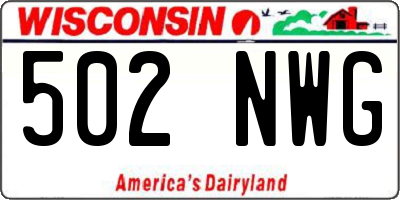 WI license plate 502NWG