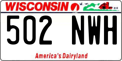WI license plate 502NWH