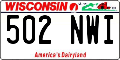 WI license plate 502NWI